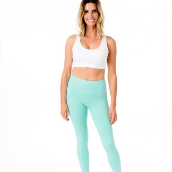 Zyia Active Turquoise Metallic Light n Tight High Rise 7/8 Leggings Sz 4 NWOT - Picture 3 of 12